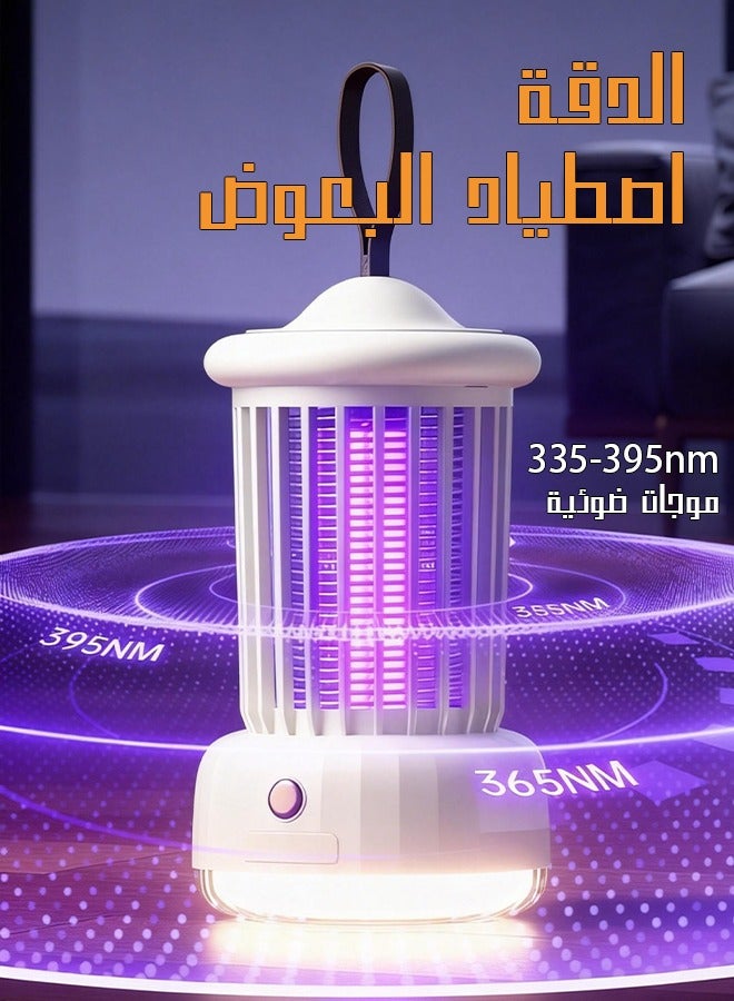 يهييو فانوس صاعق بعوض للمخيمات بإضاءة دافئة - يقضي على الحشرات بالصدمة صامت وآمن يقضي على الحشرات ويوفر إضاءة مريحة، لتغطية مساحات كبيرة داخل المنزل وخارجه، يعمل بالبطارية للمنزل والرحلات الخارجية والحديقة (أبيض) - Image 2